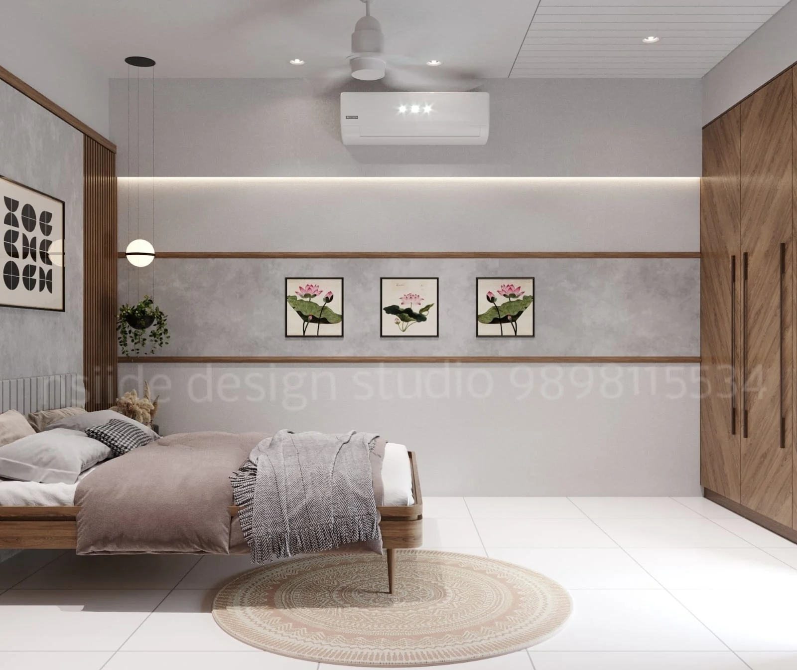 Elegant Bedroom Interior Design with Neutral Wall Decor