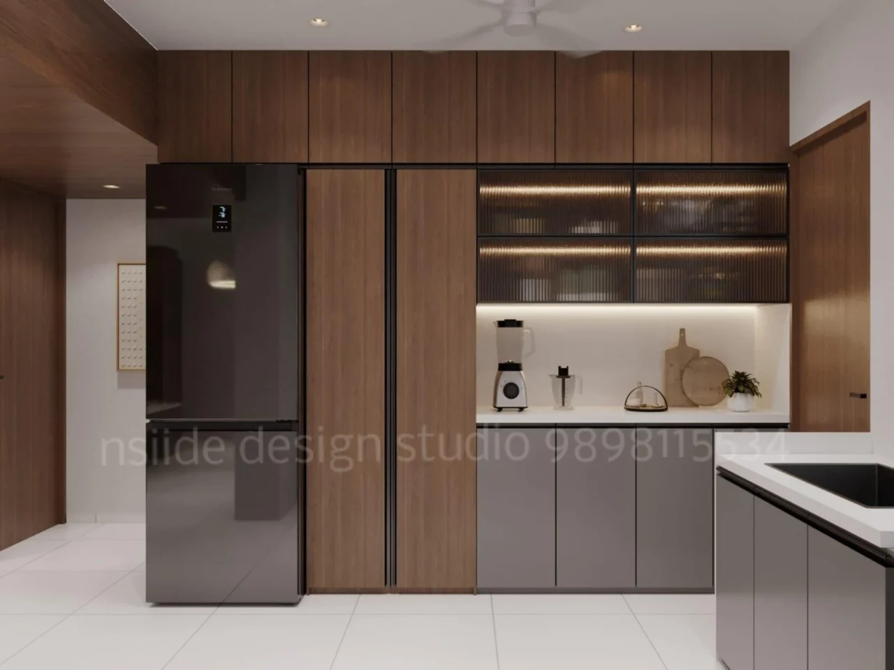 NSIIDE Luxury Modular Kitchen with Wooden Finishes