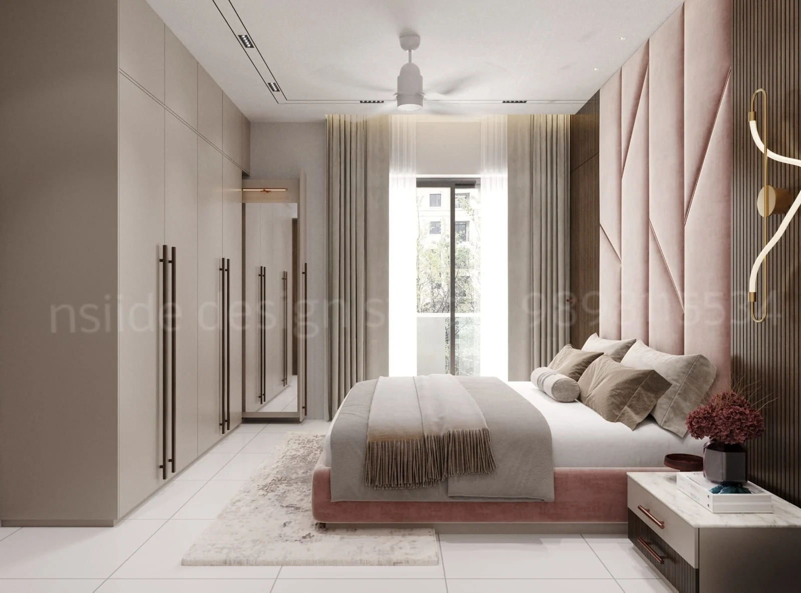 Luxury Pink Bedroom Interior Design with Modern Decor