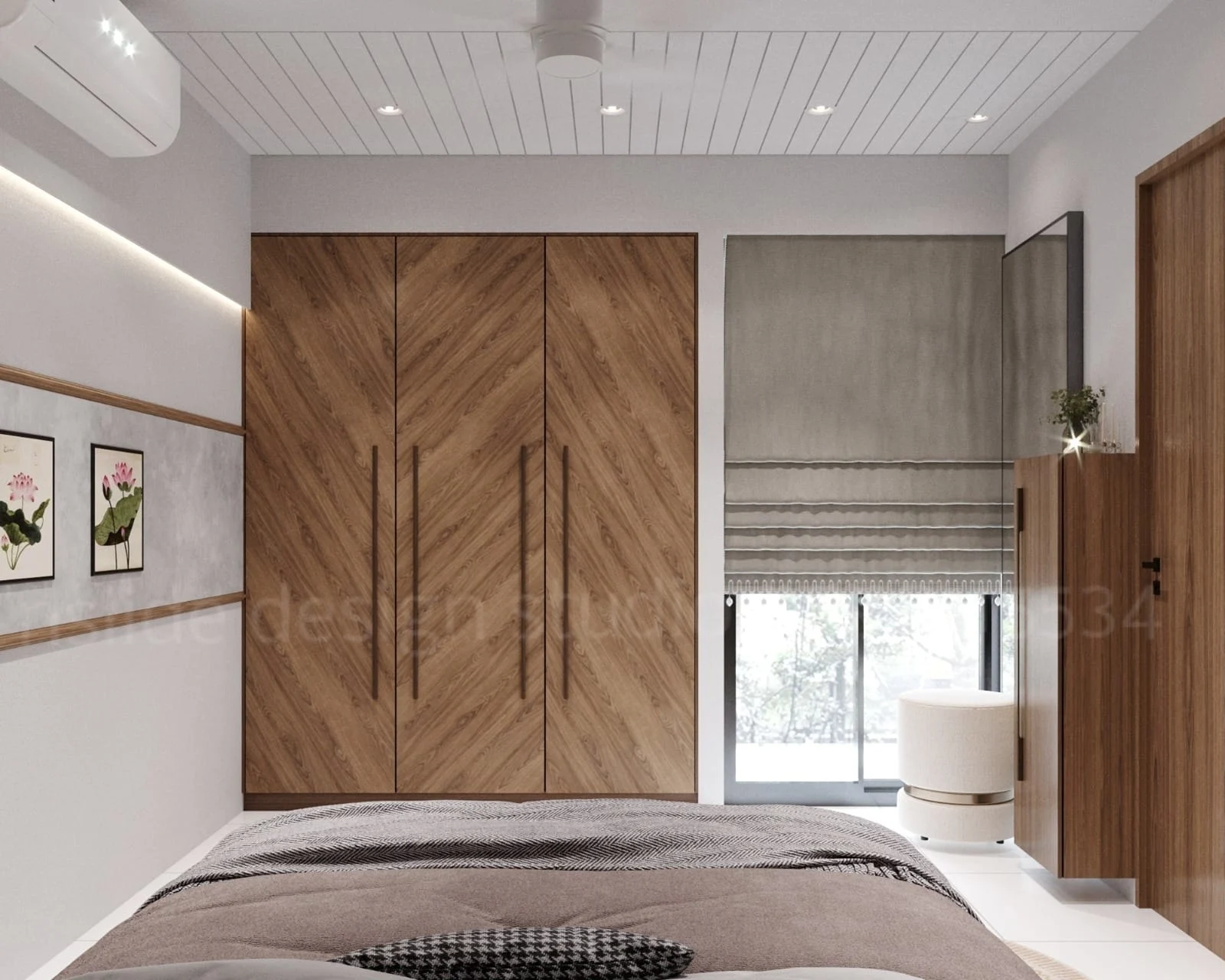 Modern Wooden Wardrobe Design for Bedroom Interior