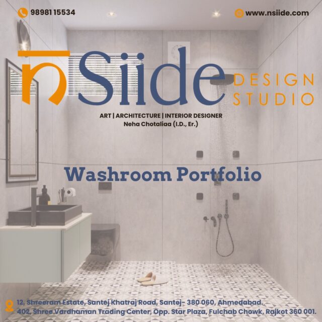 Modern Washroom Interior Design Portfolio by nSiide Design Studio