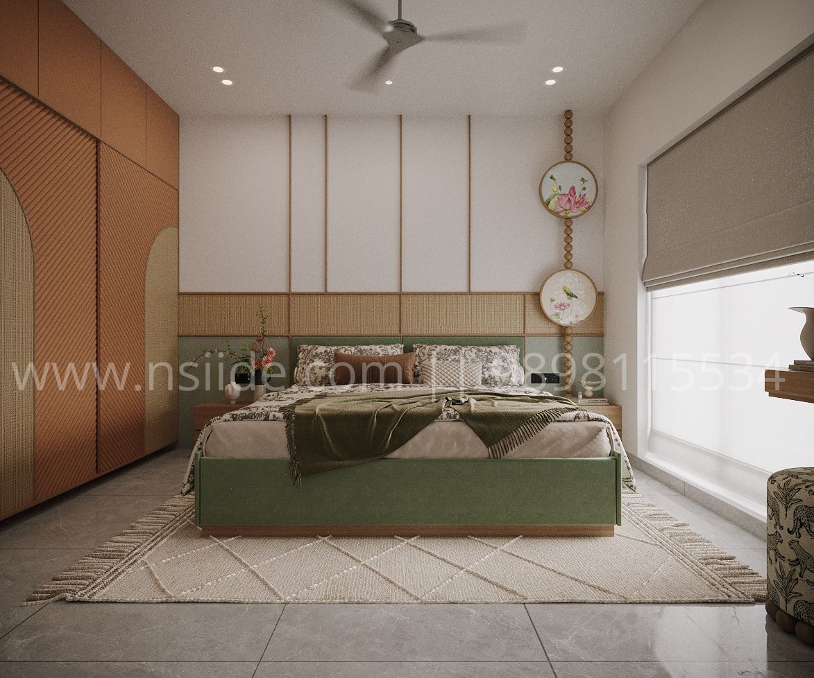 Interior green bedroom interior design